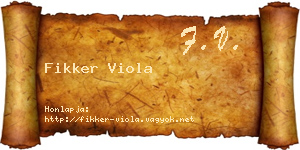 Fikker Viola névjegykártya